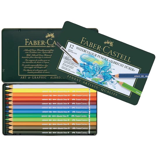 Faber-Castell&#xAE; Albrecht Durer 12 Color Watercolor Pencil Tin Set